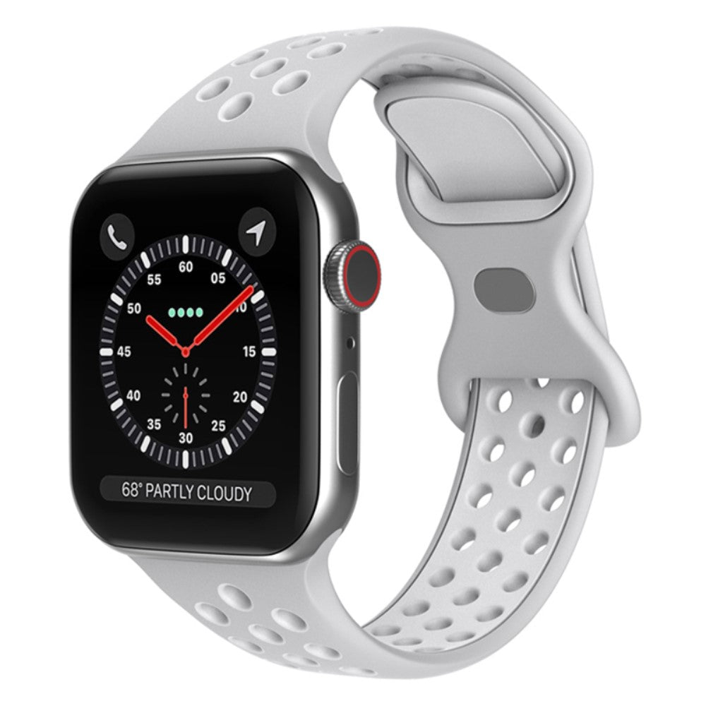 Super fantastisk Apple Watch Series 7 45mm Silikone Urrem - Sølv#serie_4