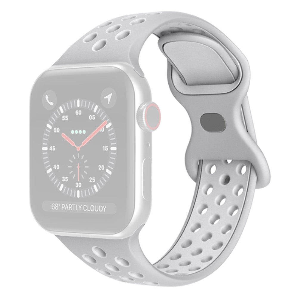 Sejt Apple Watch Series 7 45mm Silikone Rem - Sølv#serie_4