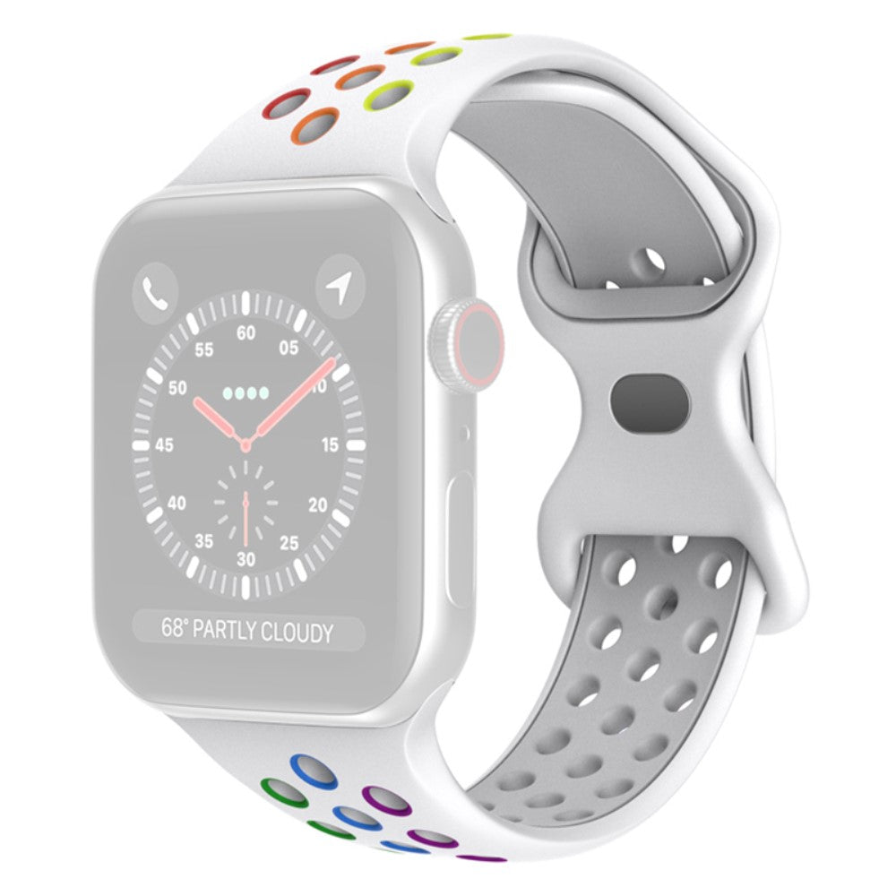 Sejt Apple Watch Series 7 45mm Silikone Rem - Hvid#serie_6