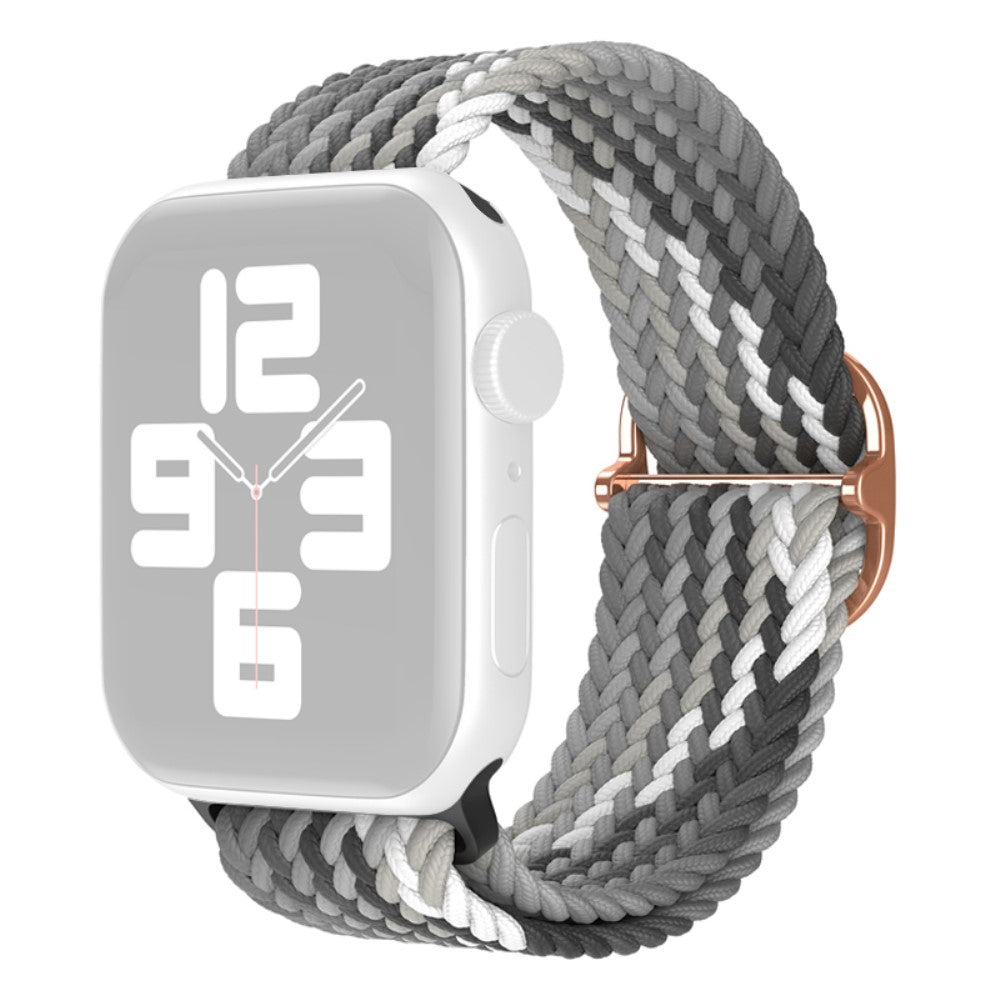 Slidstærk Apple Watch Series 7 45mm Nylon Rem - Sølv#serie_16