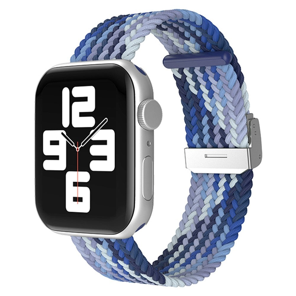 Rigtigt hårdfør Apple Watch Series 7 45mm Stof Urrem - Blå#serie_14