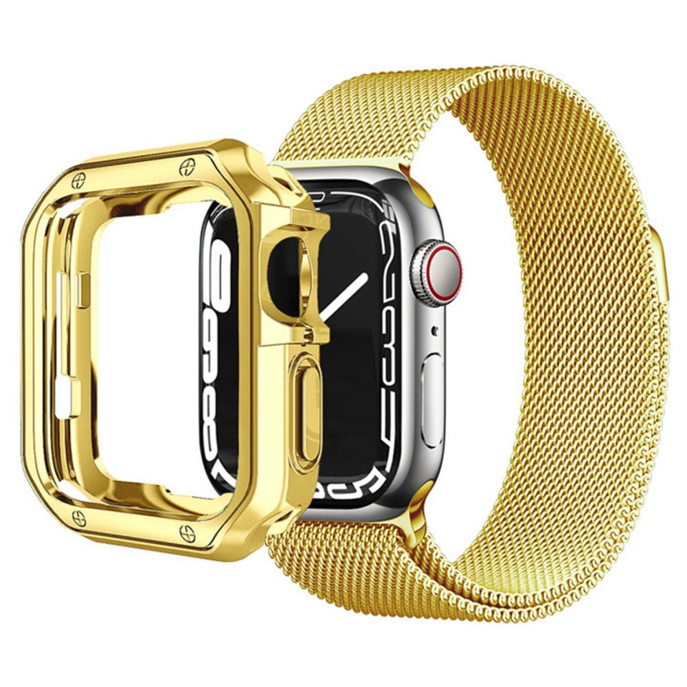 Apple Watch Series 7 45mm  Silikone Bumper  - Guld#serie_3