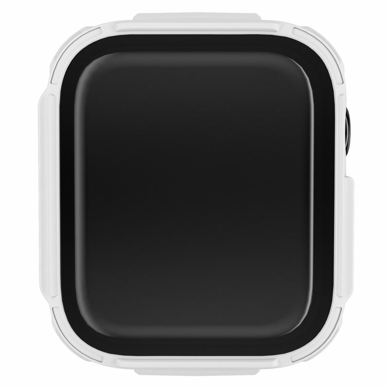 Rigtigt Fint Apple Watch Series 7 45mm Cover med Skærmbeskytter i Plastik og Hærdet Glas - Hvid#serie_2