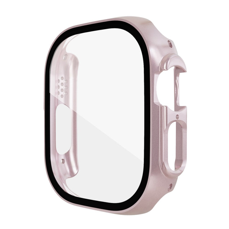 Mega Flot Apple Watch Ultra Cover med Skærmbeskytter i Plastik og Hærdet Glas - Pink#serie_5