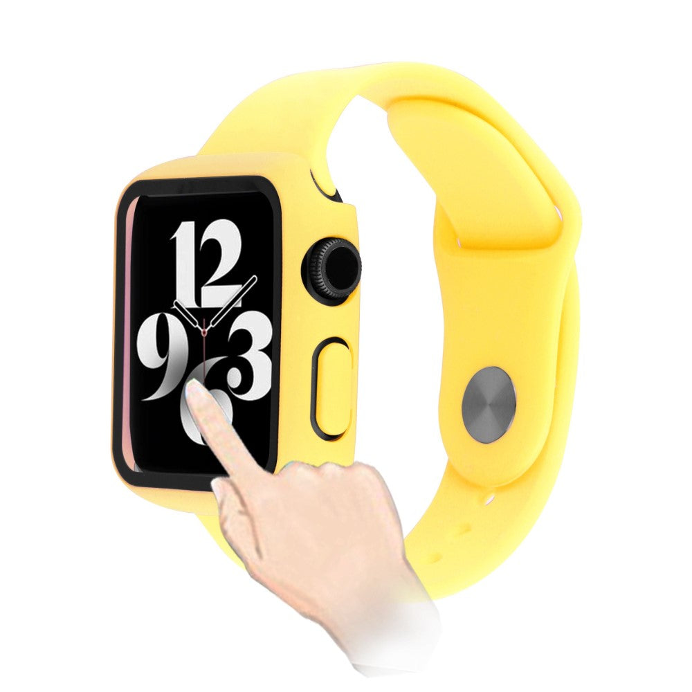 Apple Watch Ultra Plastik Rem med Cover og Hærdet Glas - Gul#serie_12