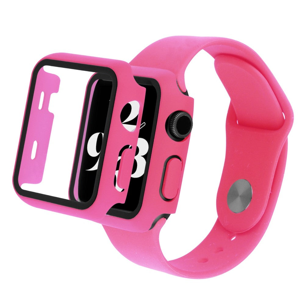 Apple Watch Ultra Plastik Rem med Cover og Hærdet Glas - Pink#serie_14