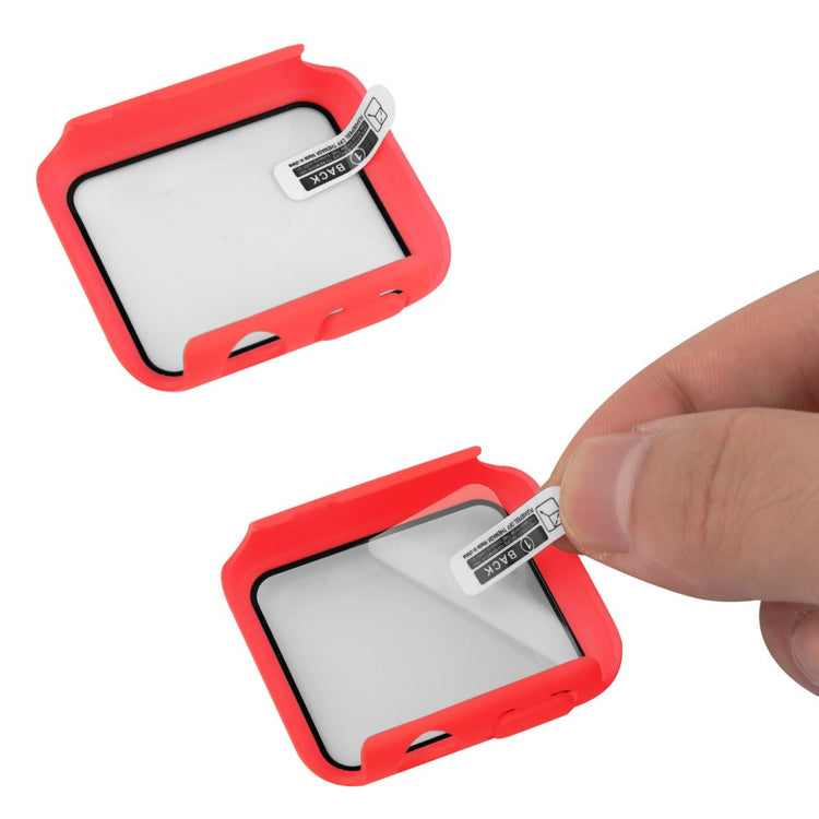 Apple Watch Ultra Plastik Rem med Cover og Hærdet Glas - Rød#serie_4