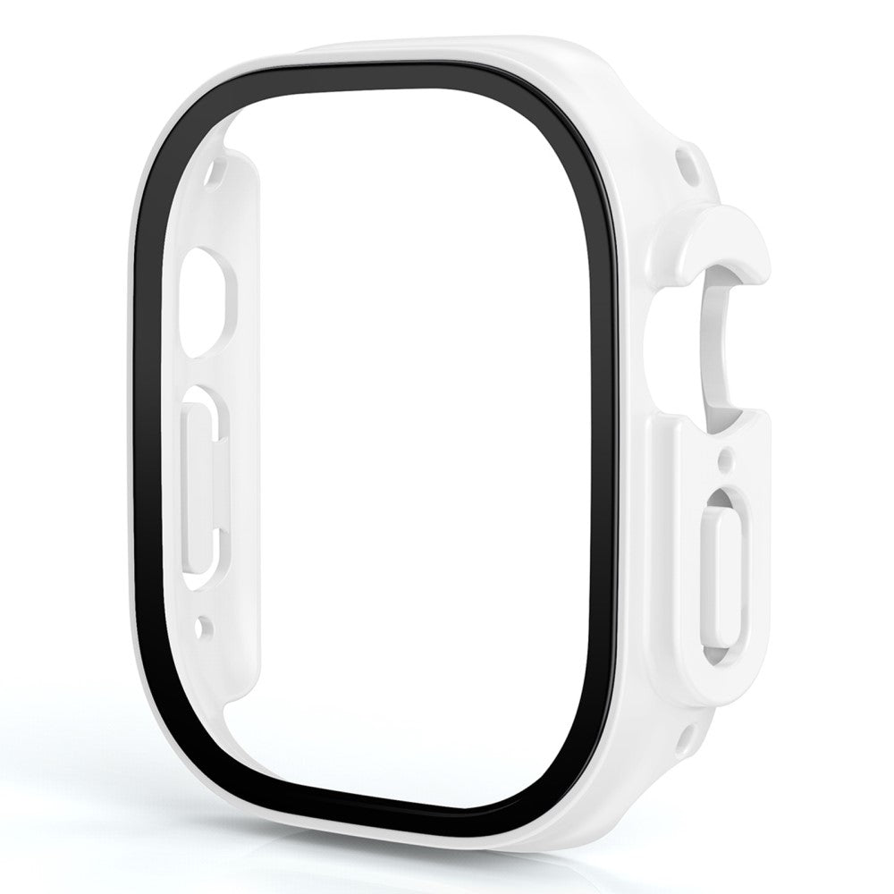 Beskyttende Apple Watch Ultra Cover med Skærmbeskytter i Plastik og Hærdet Glas - Hvid#serie_2