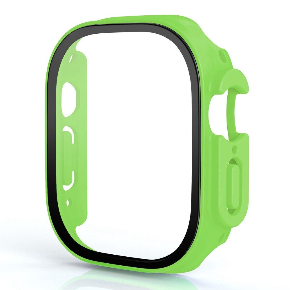 Beskyttende Apple Watch Ultra Cover med Skærmbeskytter i Plastik og Hærdet Glas - Grøn#serie_22