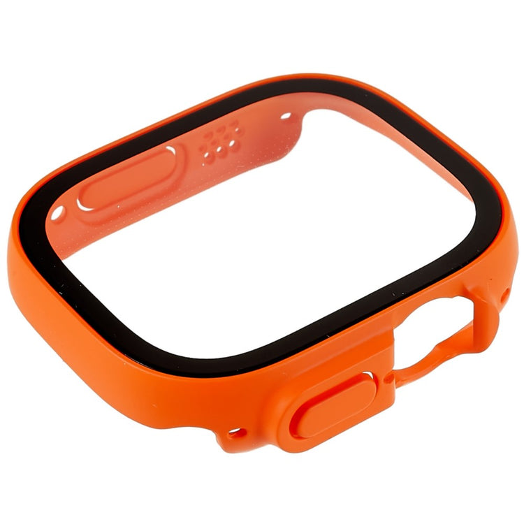 Vildt Fed Apple Watch Ultra Cover med Skærmbeskytter i Plastik og Hærdet Glas - Orange#serie_3