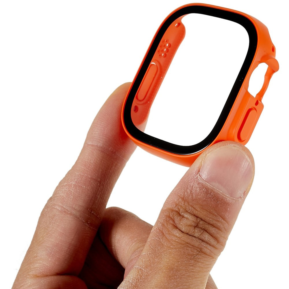 Vildt Fed Apple Watch Ultra Cover med Skærmbeskytter i Plastik og Hærdet Glas - Orange#serie_3