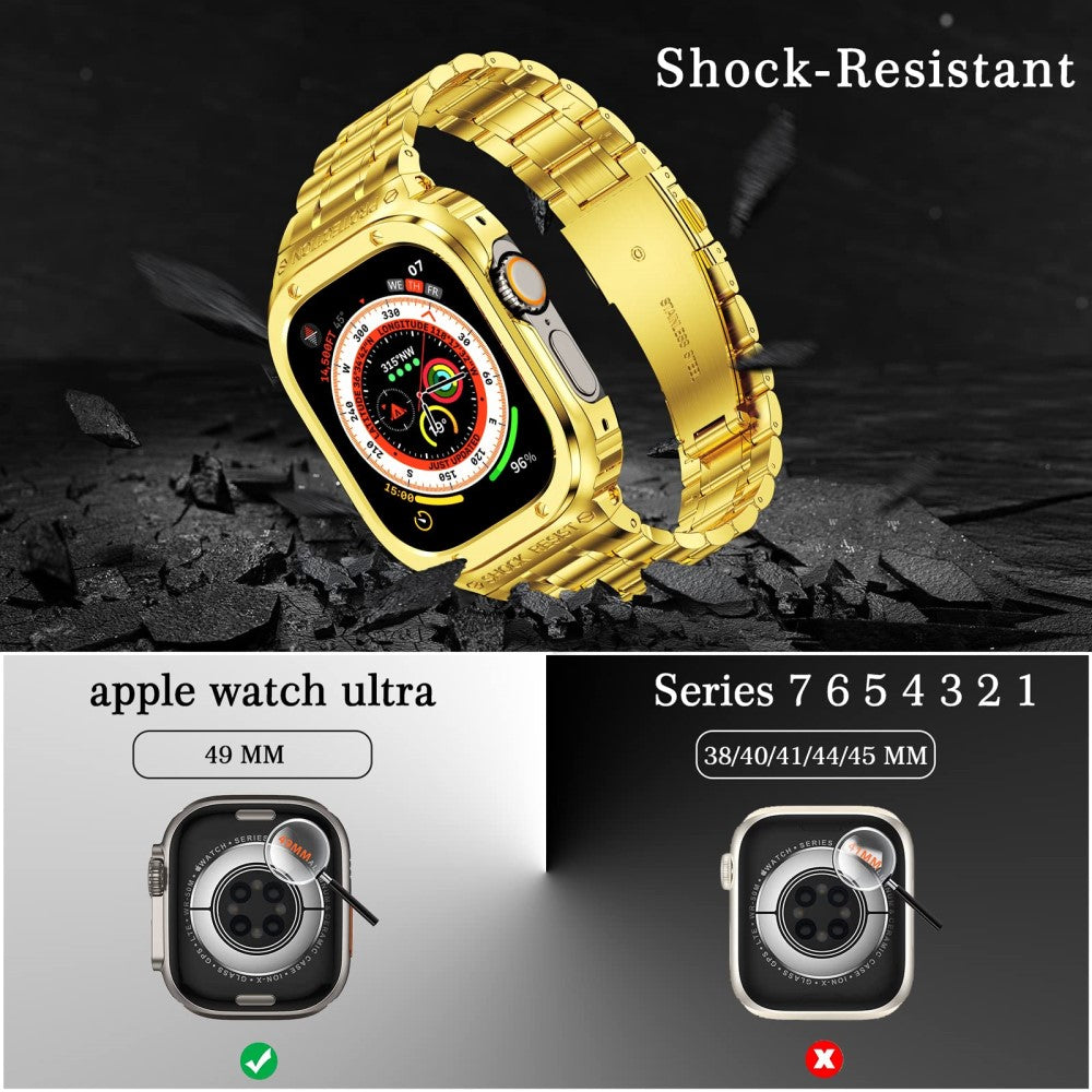 Supercool Metal Universal Rem passer til Apple Smartwatch - Guld#serie_3