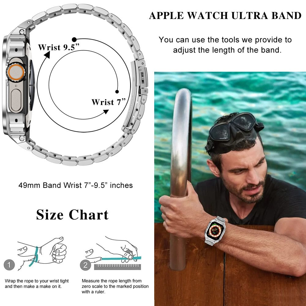 Supercool Metal Universal Rem passer til Apple Smartwatch - Sølv#serie_5