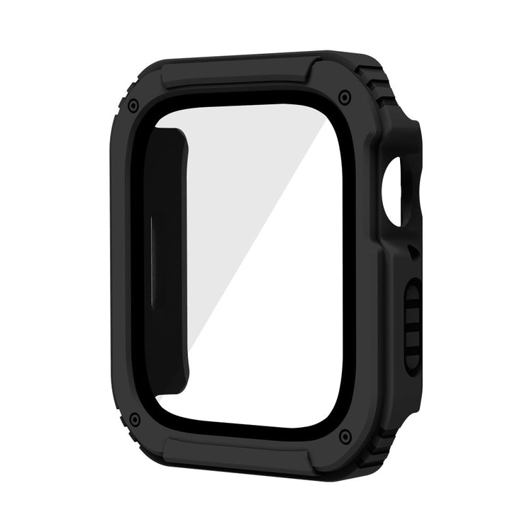 Fed Apple Watch Series 8 (41mm) / Apple Watch Series 7 41mm Cover med Skærmbeskytter i Plastik og Hærdet Glas - Sort#serie_1