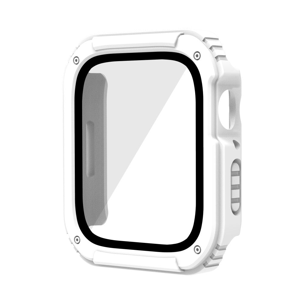 Fed Apple Watch Series 8 (41mm) / Apple Watch Series 7 41mm Cover med Skærmbeskytter i Plastik og Hærdet Glas - Hvid#serie_2