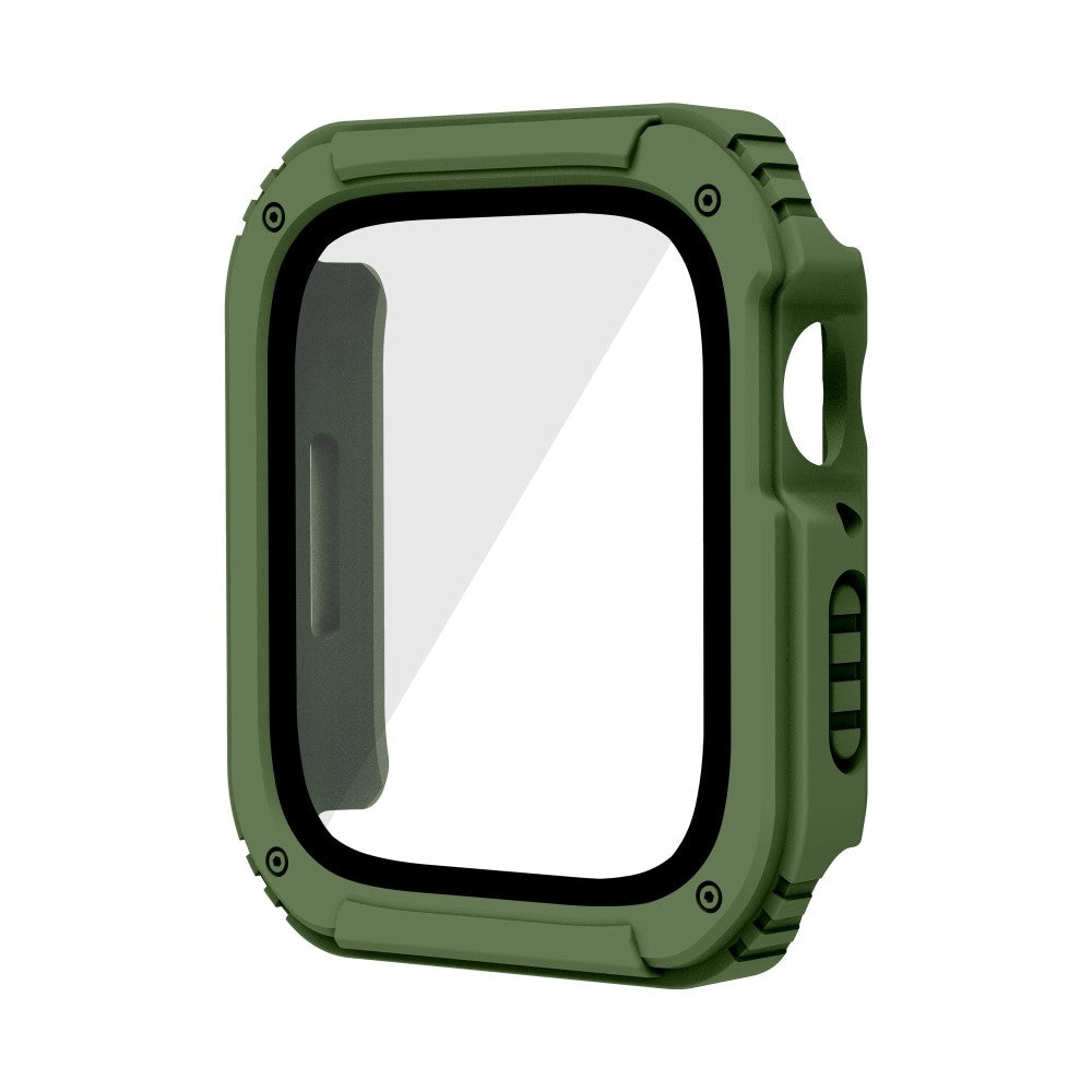 Fed Apple Watch Series 8 (41mm) / Apple Watch Series 7 41mm Cover med Skærmbeskytter i Plastik og Hærdet Glas - Grøn#serie_3