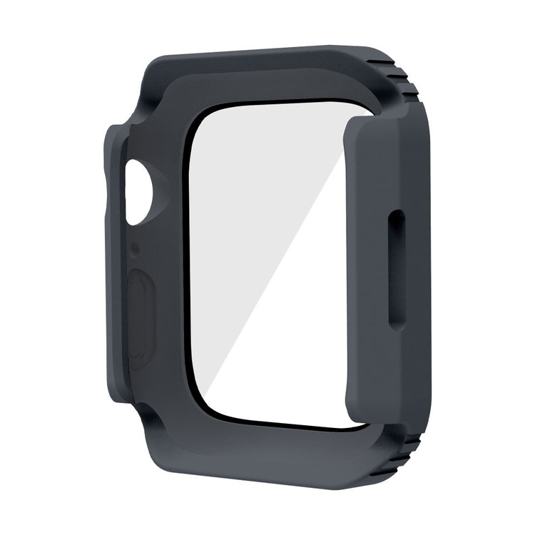 Fed Apple Watch Series 8 (41mm) / Apple Watch Series 7 41mm Cover med Skærmbeskytter i Plastik og Hærdet Glas - Sølv#serie_4