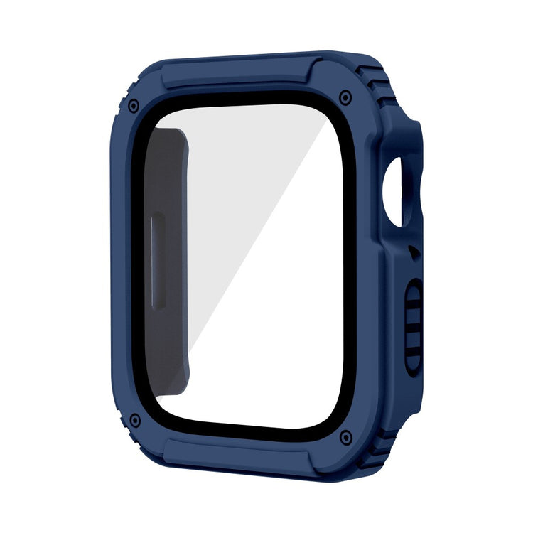 Fed Apple Watch Series 8 (41mm) / Apple Watch Series 7 41mm Cover med Skærmbeskytter i Plastik og Hærdet Glas - Blå#serie_5
