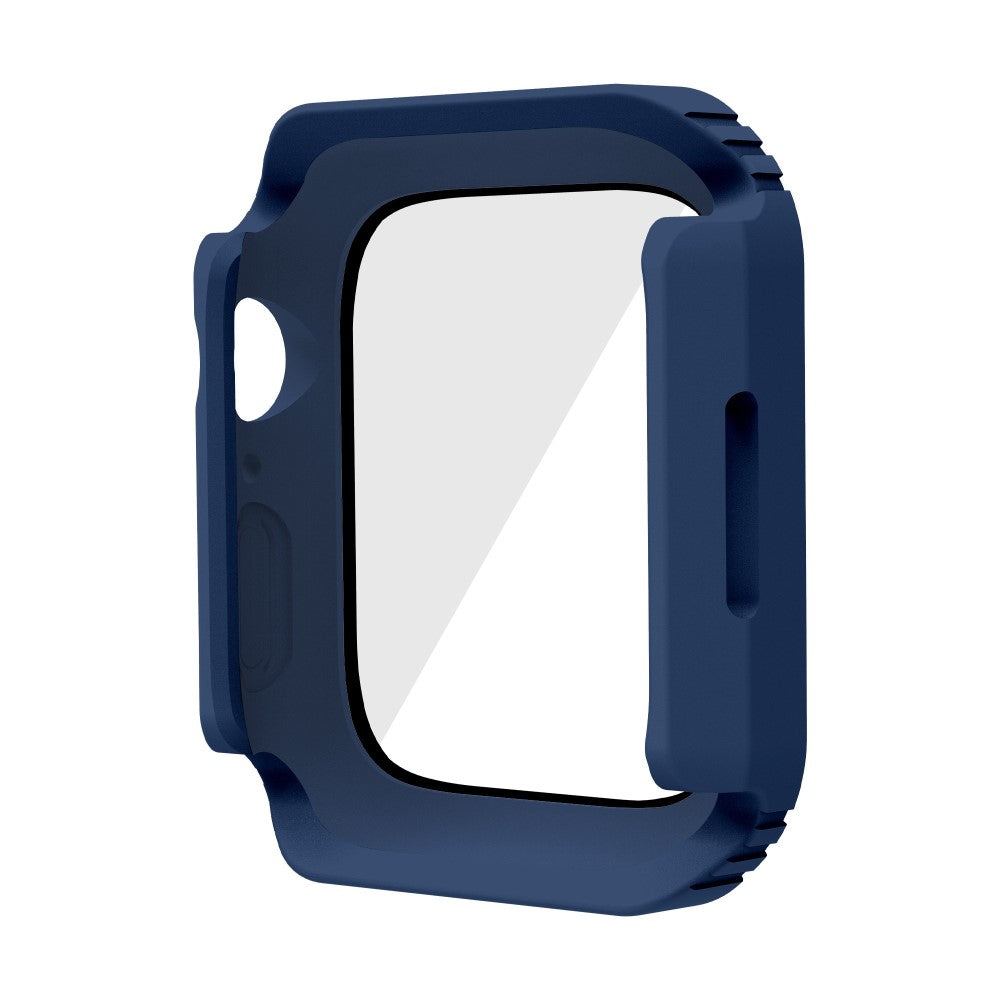 Fed Apple Watch Series 8 (41mm) / Apple Watch Series 7 41mm Cover med Skærmbeskytter i Plastik og Hærdet Glas - Blå#serie_5