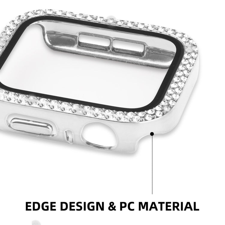 Super Fed Universal Apple Cover med Skærmbeskytter i Plastik, Rhinsten og Hærdet Glas - Sølv#serie_2