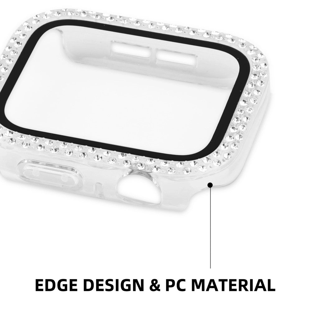 Super Fed Universal Apple Cover med Skærmbeskytter i Plastik, Rhinsten og Hærdet Glas - Gennemsigtig#serie_3