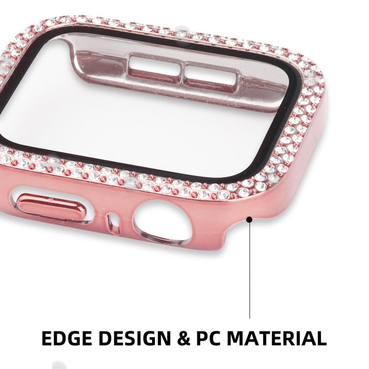 Super Fed Universal Apple Cover med Skærmbeskytter i Plastik, Rhinsten og Hærdet Glas - Pink#serie_5