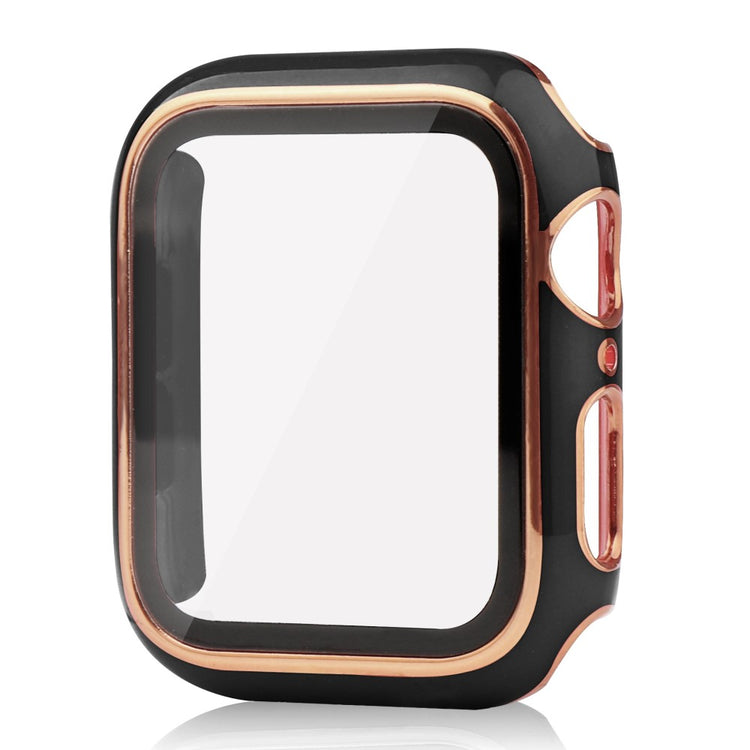 Mega Fint Apple Watch Series 8 (41mm) / Apple Watch Series 7 41mm Cover med Skærmbeskytter i Plastik og Hærdet Glas - Sort#serie_2