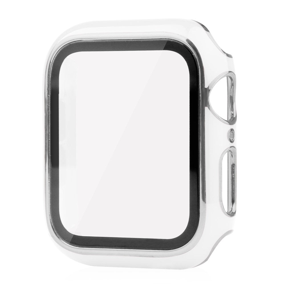 Mega Fint Apple Watch Series 8 (41mm) / Apple Watch Series 7 41mm Cover med Skærmbeskytter i Plastik og Hærdet Glas - Sølv#serie_3