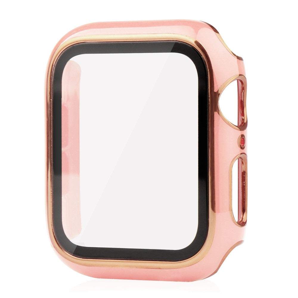 Mega Fint Apple Watch Series 8 (41mm) / Apple Watch Series 7 41mm Cover med Skærmbeskytter i Plastik og Hærdet Glas - Pink#serie_5