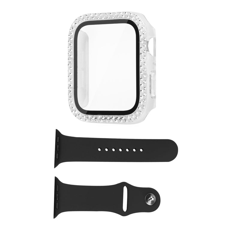 Apple Watch Series 8 (41mm) / Apple Watch Series 7 41mm Plastik Cover med Rem og Hærdet Glas - Gennemsigtig#serie_2