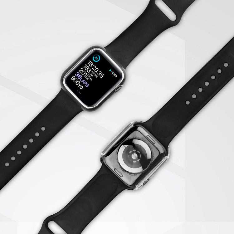 Apple Watch Series 8 (41mm) / Apple Watch Series 7 41mm Plastik Cover med Cover og Hærdet Glas - Sort#serie_1