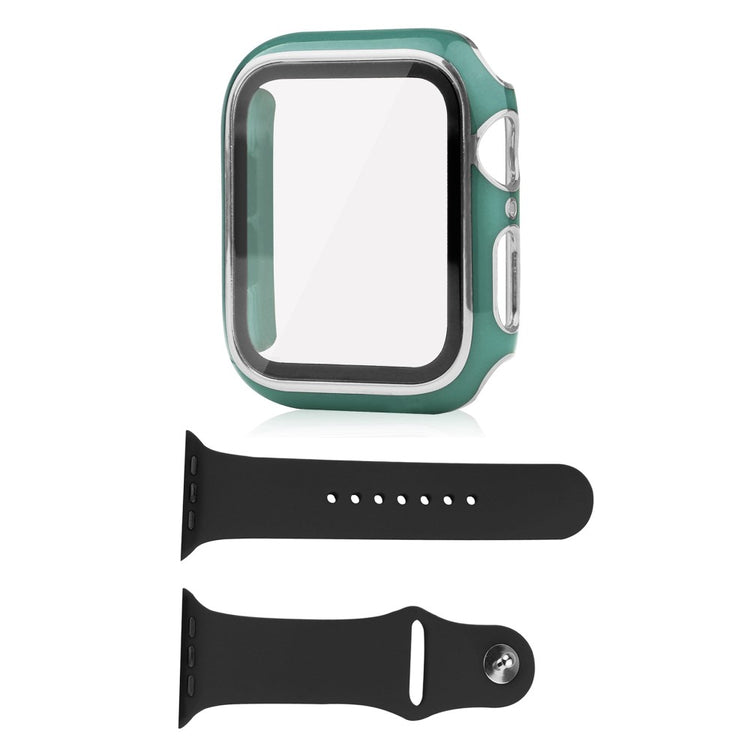 Apple Watch Series 8 (41mm) / Apple Watch Series 7 41mm Plastik Cover med Cover og Hærdet Glas - Grøn#serie_11