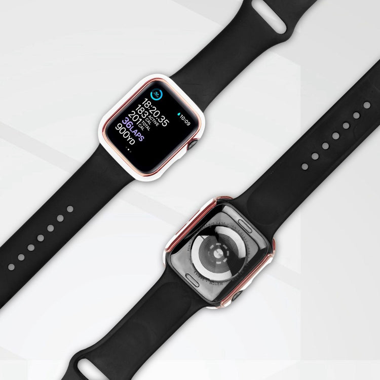 Apple Watch Series 8 (41mm) / Apple Watch Series 7 41mm Plastik Cover med Cover og Hærdet Glas - Hvid#serie_4