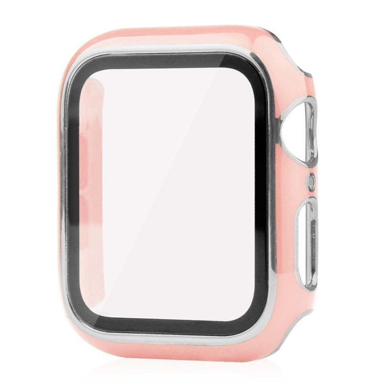 Apple Watch Series 8 (41mm) / Apple Watch Series 7 41mm Plastik Cover med Cover og Hærdet Glas - Pink#serie_6