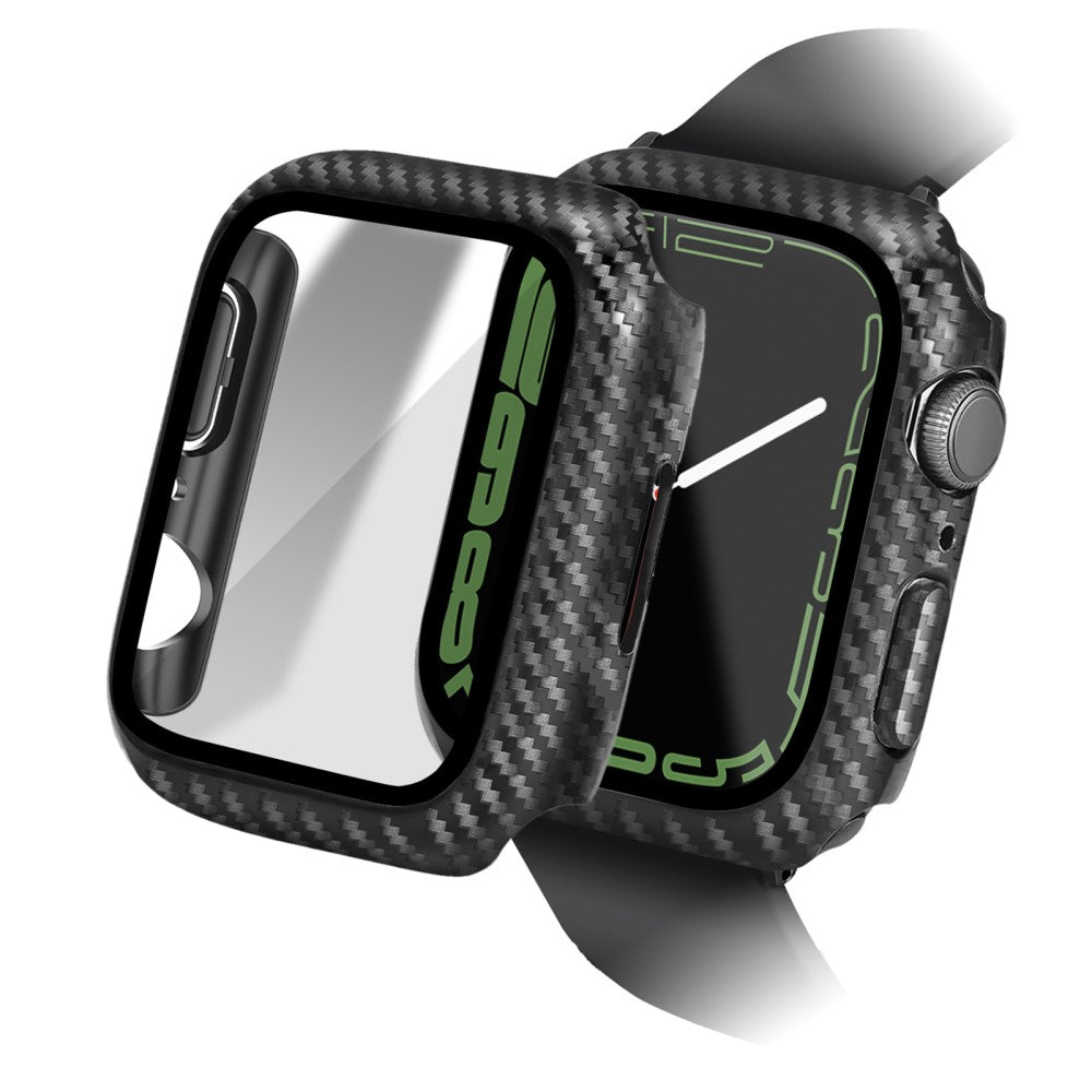 Meget Fed Apple Watch Series 8 (41mm) / Apple Watch Series 7 41mm Cover med Skærmbeskytter i Plastik og Hærdet Glas - Sort#serie_109