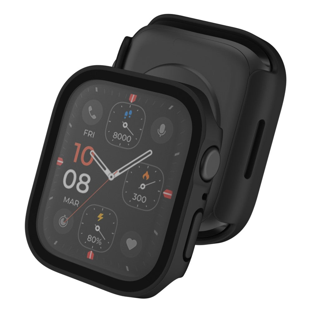 Mega Flot Apple Watch Series 8 (41mm) / Apple Watch Series 7 41mm Cover med Skærmbeskytter i Plastik og Hærdet Glas - Sort#serie_1