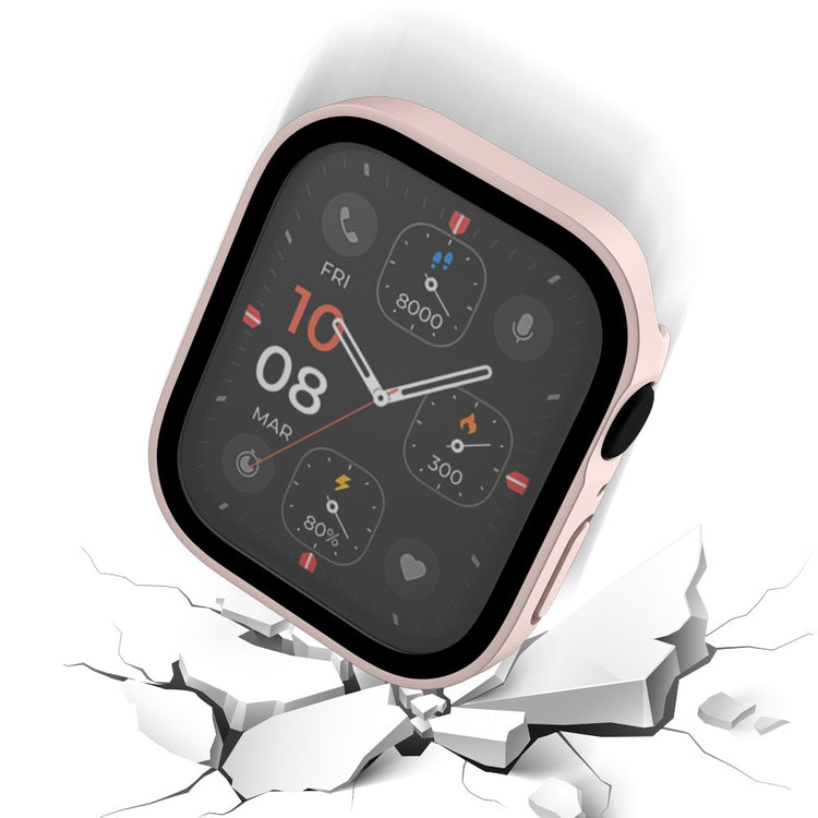 Mega Flot Apple Watch Series 8 (41mm) / Apple Watch Series 7 41mm Cover med Skærmbeskytter i Plastik og Hærdet Glas - Pink#serie_3