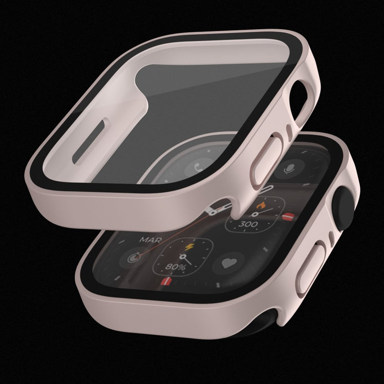 Mega Flot Apple Watch Series 8 (41mm) / Apple Watch Series 7 41mm Cover med Skærmbeskytter i Plastik og Hærdet Glas - Pink#serie_3
