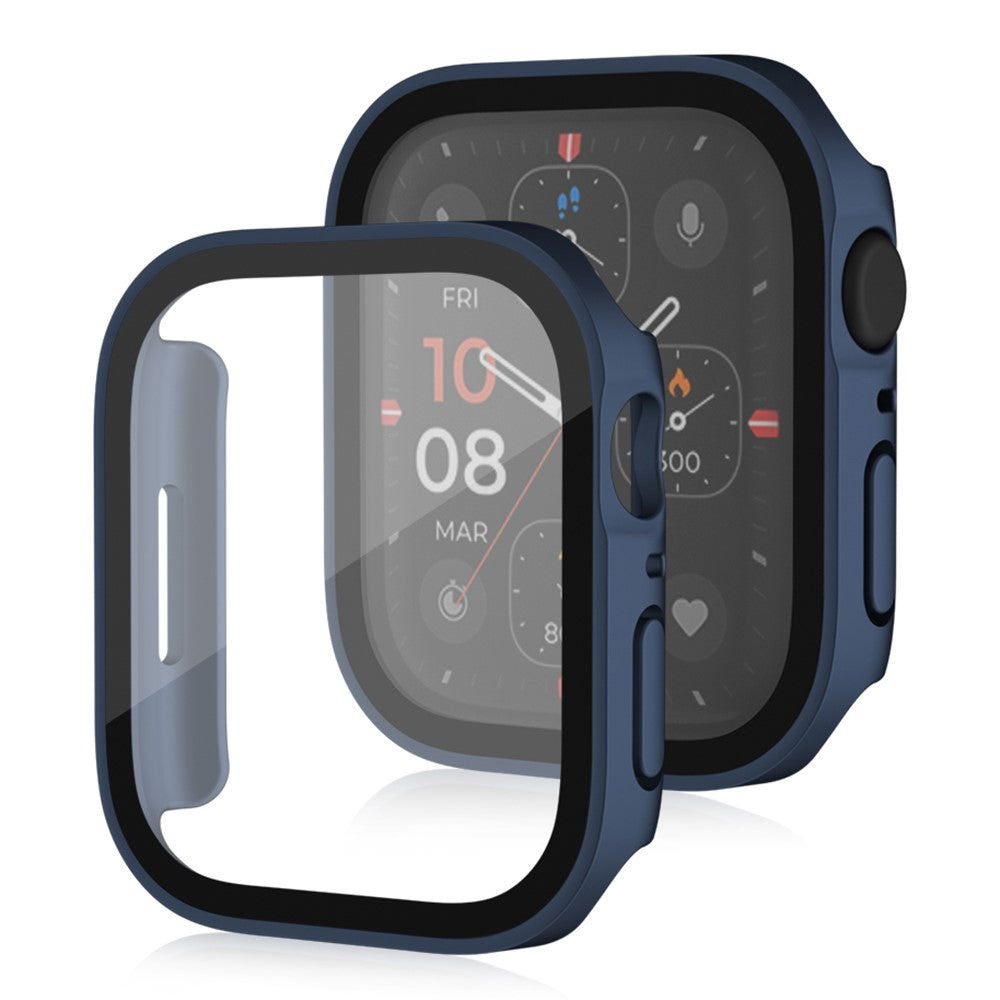 Mega Flot Apple Watch Series 8 (41mm) / Apple Watch Series 7 41mm Cover med Skærmbeskytter i Plastik og Hærdet Glas - Blå#serie_5