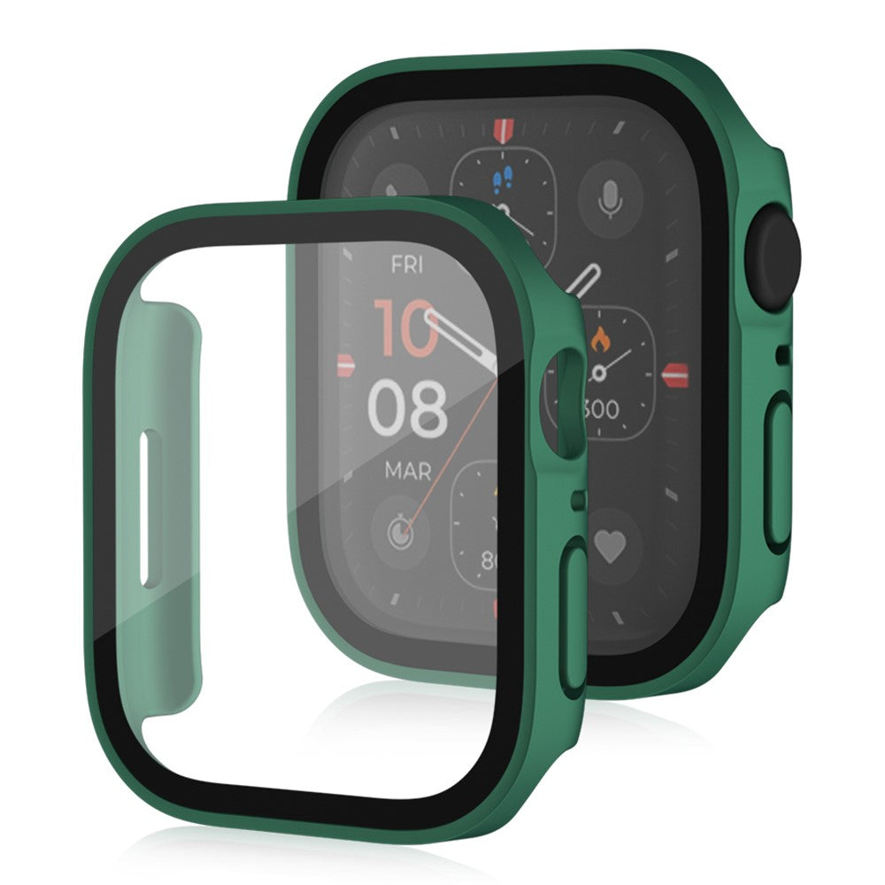 Mega Flot Apple Watch Series 8 (41mm) / Apple Watch Series 7 41mm Cover med Skærmbeskytter i Plastik og Hærdet Glas - Grøn#serie_6