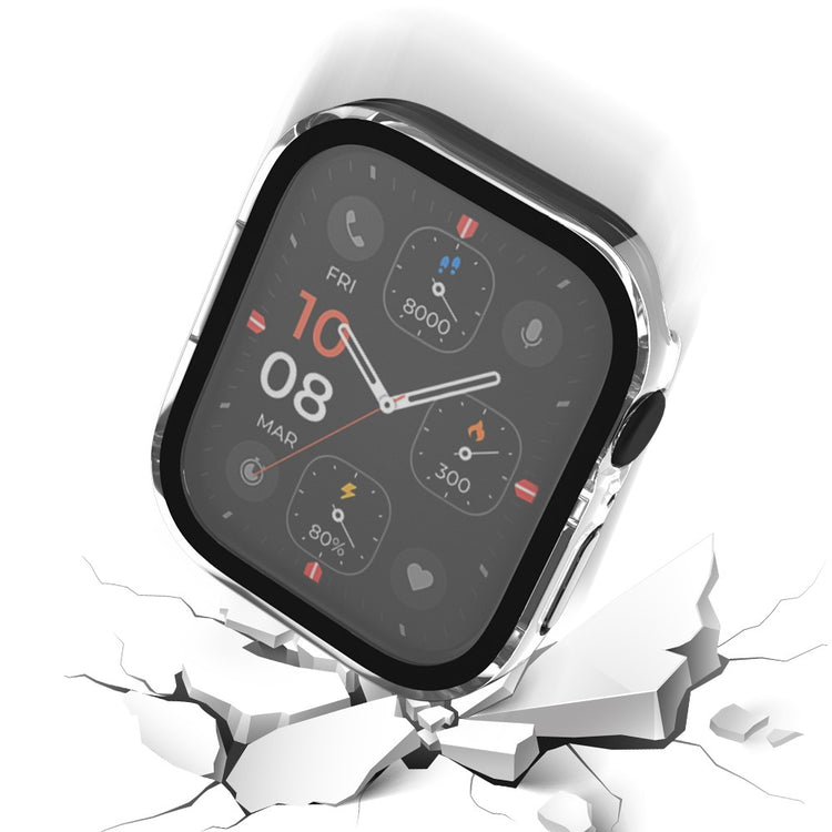 Mega Flot Apple Watch Series 8 (41mm) / Apple Watch Series 7 41mm Cover med Skærmbeskytter i Plastik og Hærdet Glas - Gennemsigtig#serie_8