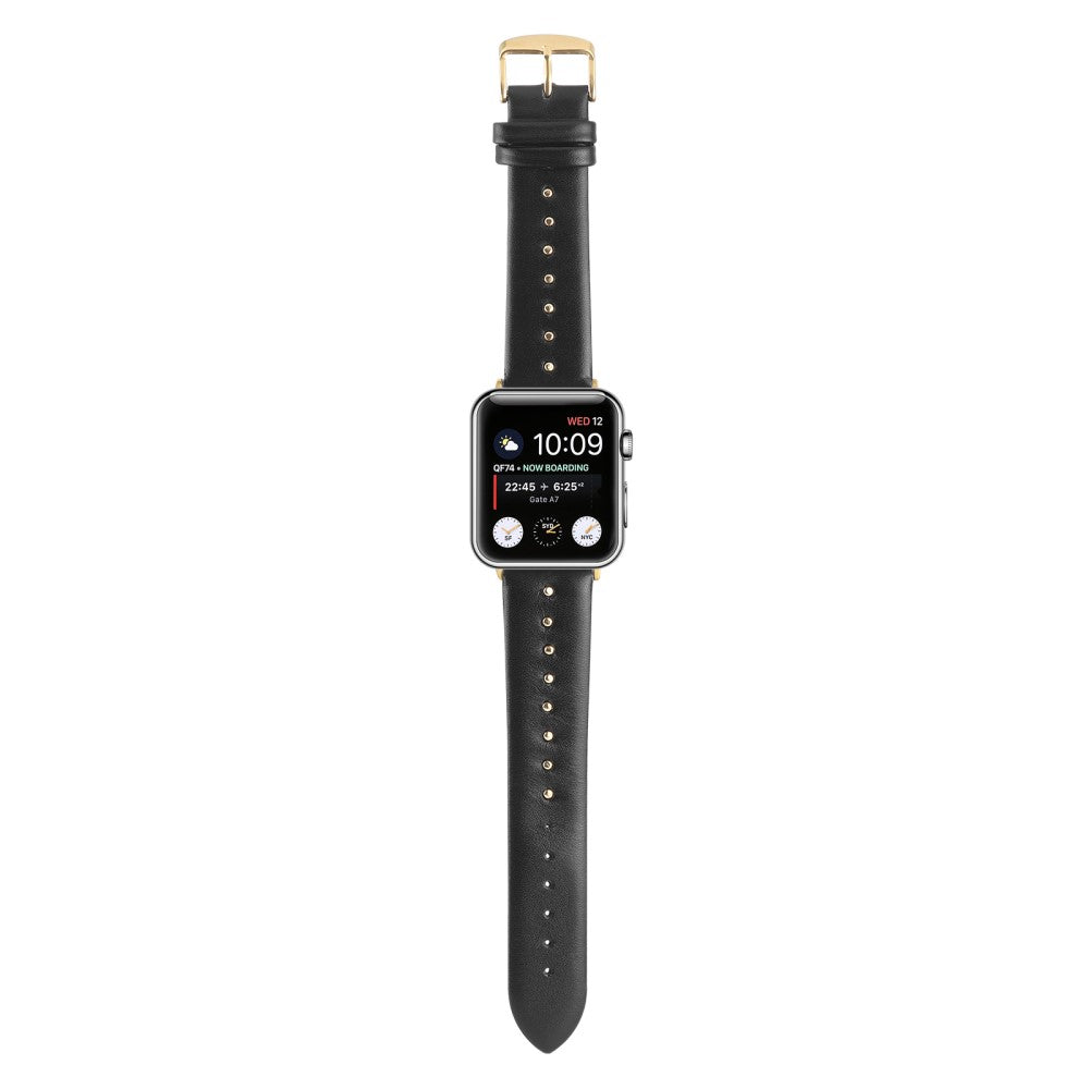 Meget Fantastisk Ægte Læder Universal Rem passer til Apple Smartwatch - Sort#serie_3