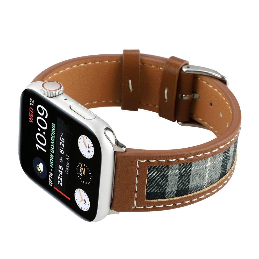 Flot Kunstlæder Og Nylon Universal Rem passer til Apple Smartwatch - Grøn#serie_2