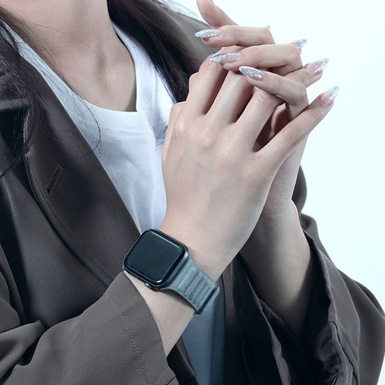 Helt Vildt Flot Kunstlæder Universal Rem passer til Apple Smartwatch - Sølv#serie_2