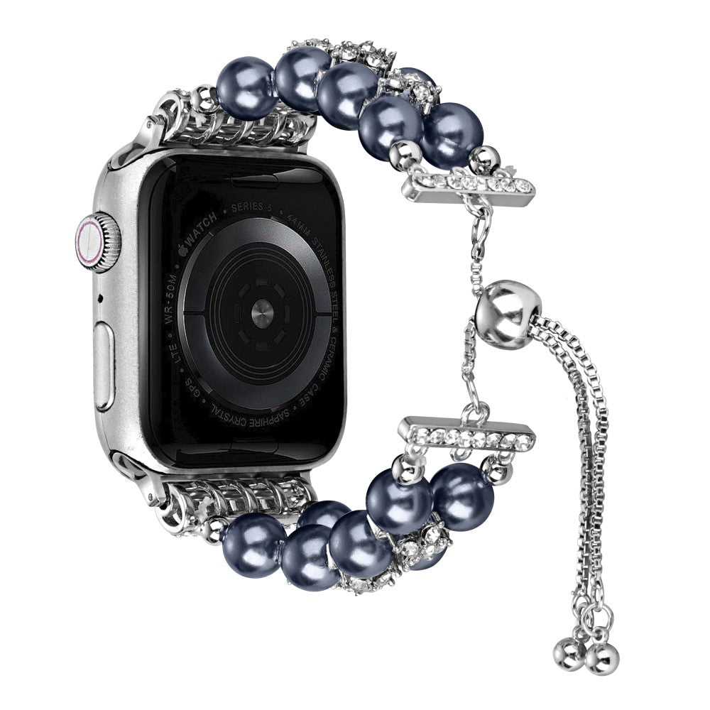 Sejt Plastik Og Rhinsten Universal Rem passer til Apple Smartwatch - Blå#serie_4