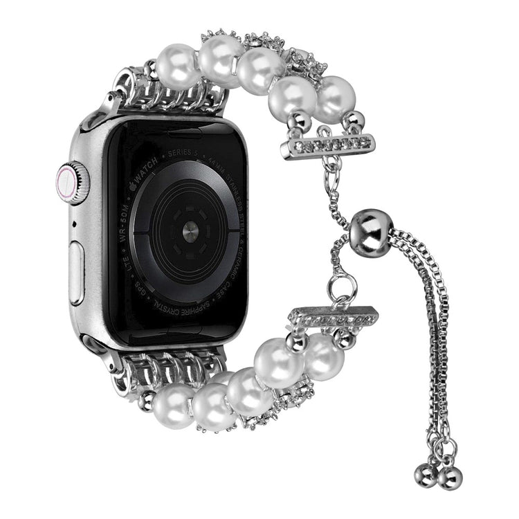 Sejt Plastik Og Rhinsten Universal Rem passer til Apple Smartwatch - Hvid#serie_5