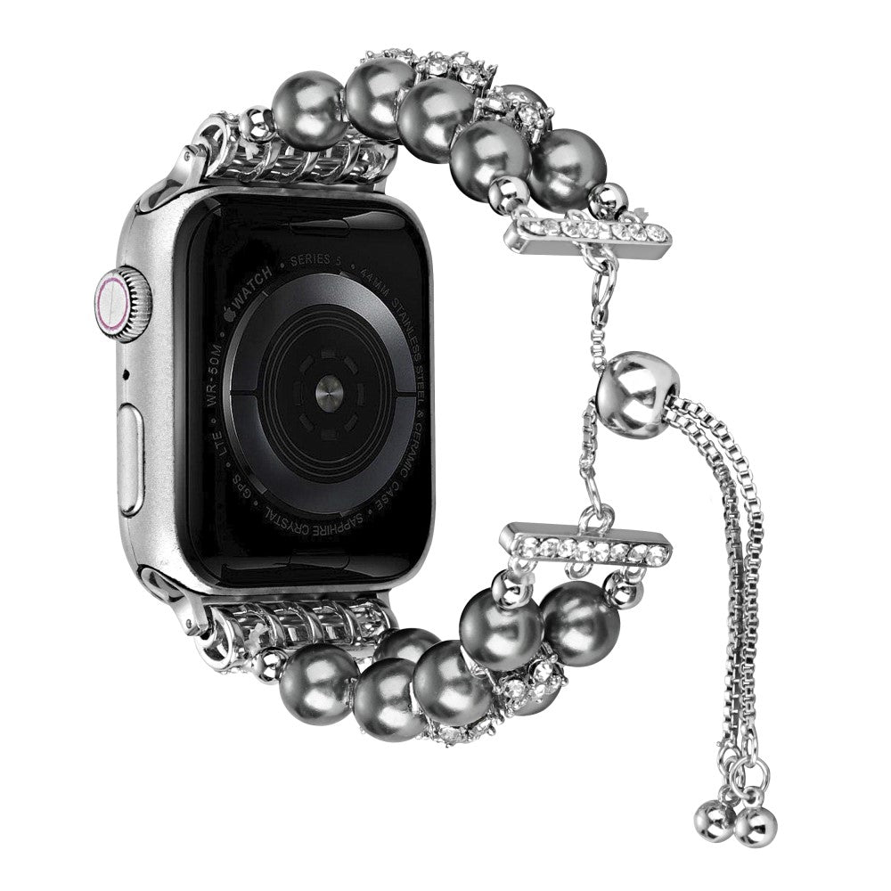 Sejt Plastik Og Rhinsten Universal Rem passer til Apple Smartwatch - Sølv#serie_6