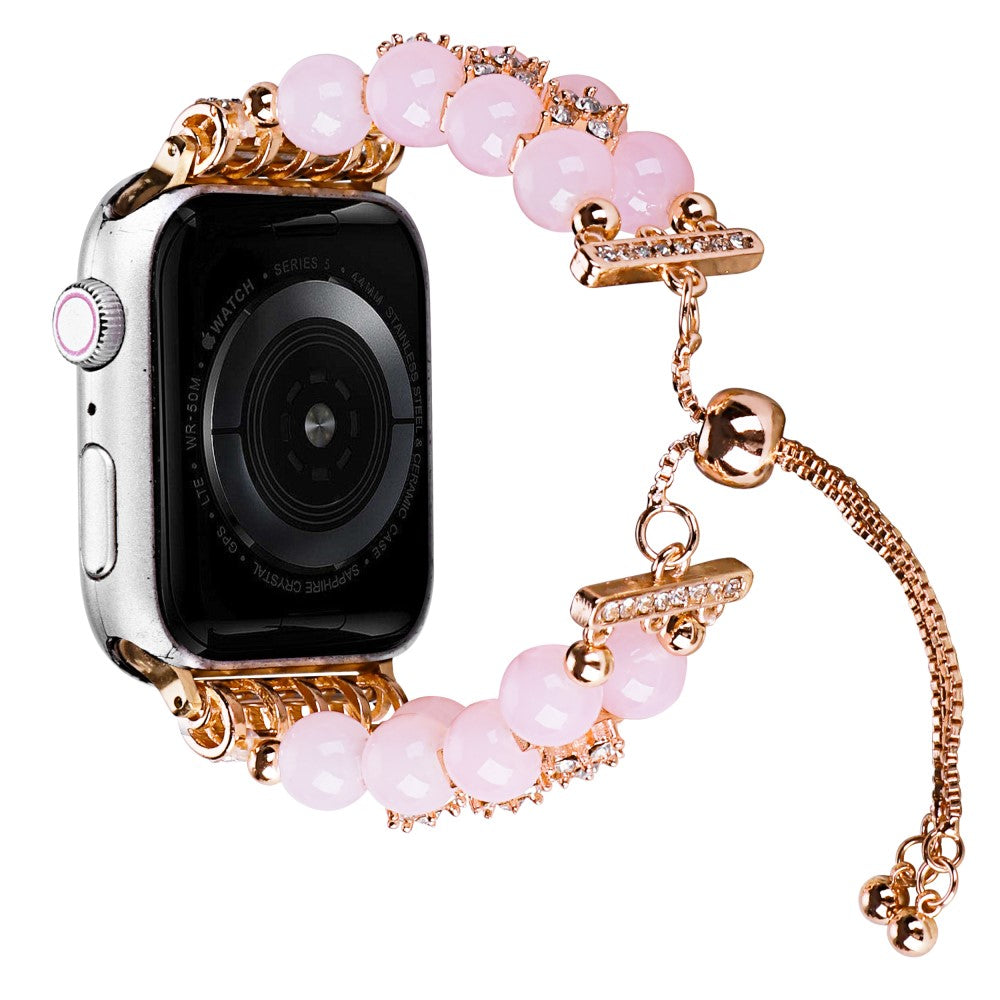 Sejt Plastik Og Rhinsten Universal Rem passer til Apple Smartwatch - Pink#serie_8