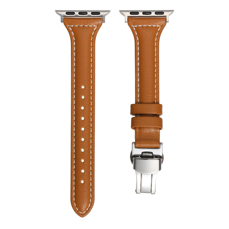 Vildt Pænt Ægte Læder Universal Rem passer til Apple Smartwatch - Brun#serie_4