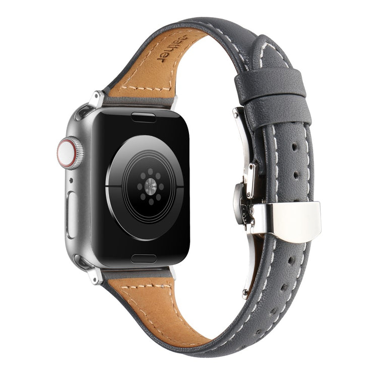 Vildt Pænt Ægte Læder Universal Rem passer til Apple Smartwatch - Sølv#serie_5